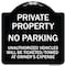 Signmission Private Property No Parking Unauthorized Vehicles Will Be Ticketed Towed at Owners E, BW-1818-23246 A-DES-BW-1818-23246 - alternate 1